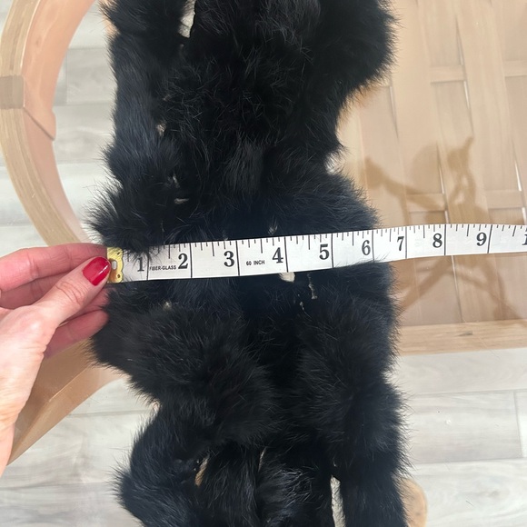 Authentic Rabbit Black Fur Scarf - Picture 5 of 5